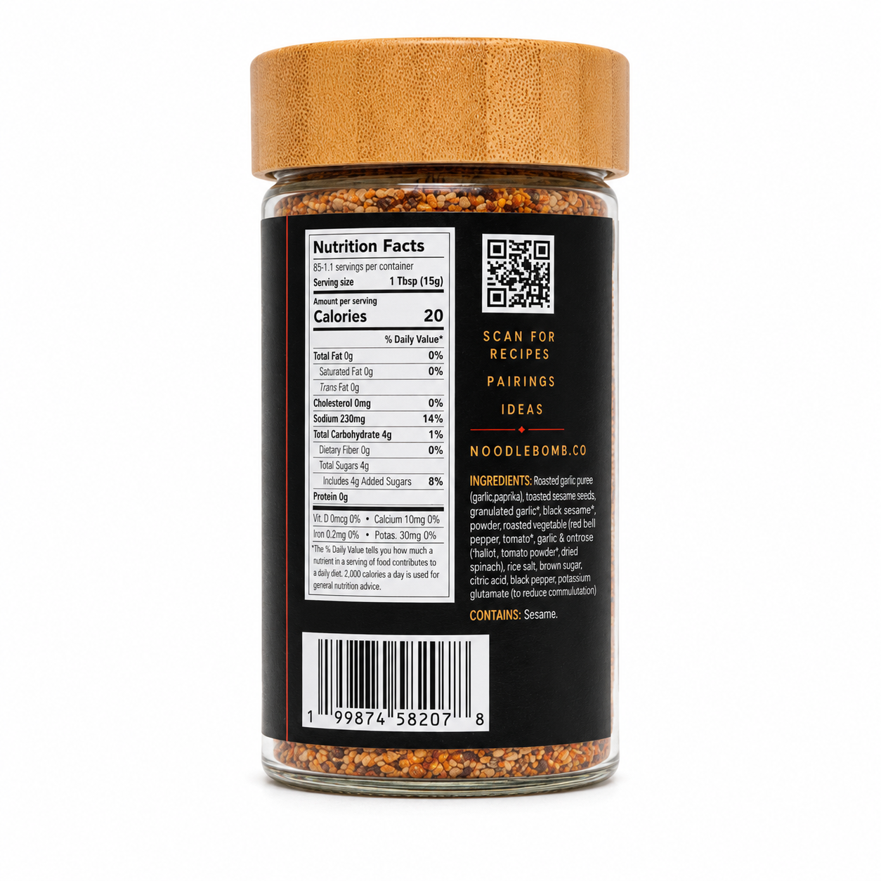 Roasted Garlic Sesame - back / nutrition panel