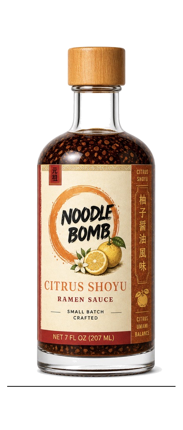 NoodleBomb Citrus Shoyu Ramen Sauce – Citrus Soy Umami – Bright lift. Bold finish. – Small Batch Crafted in USA