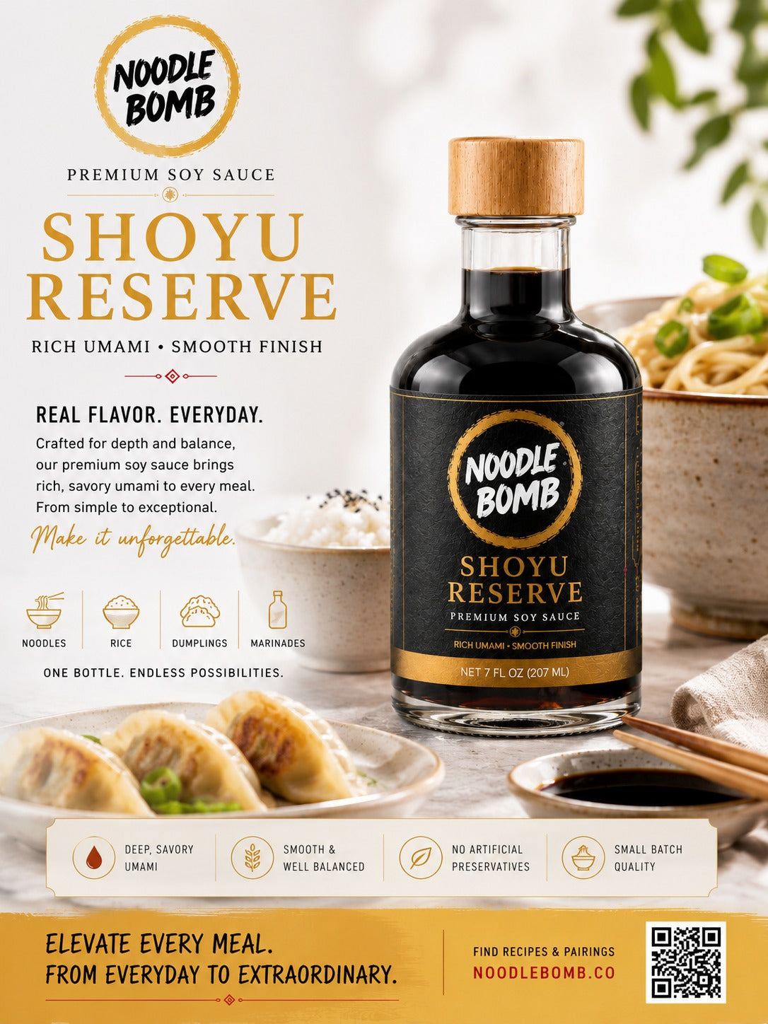 NoodleBomb Shoyu Reserve Premium Soy Sauce