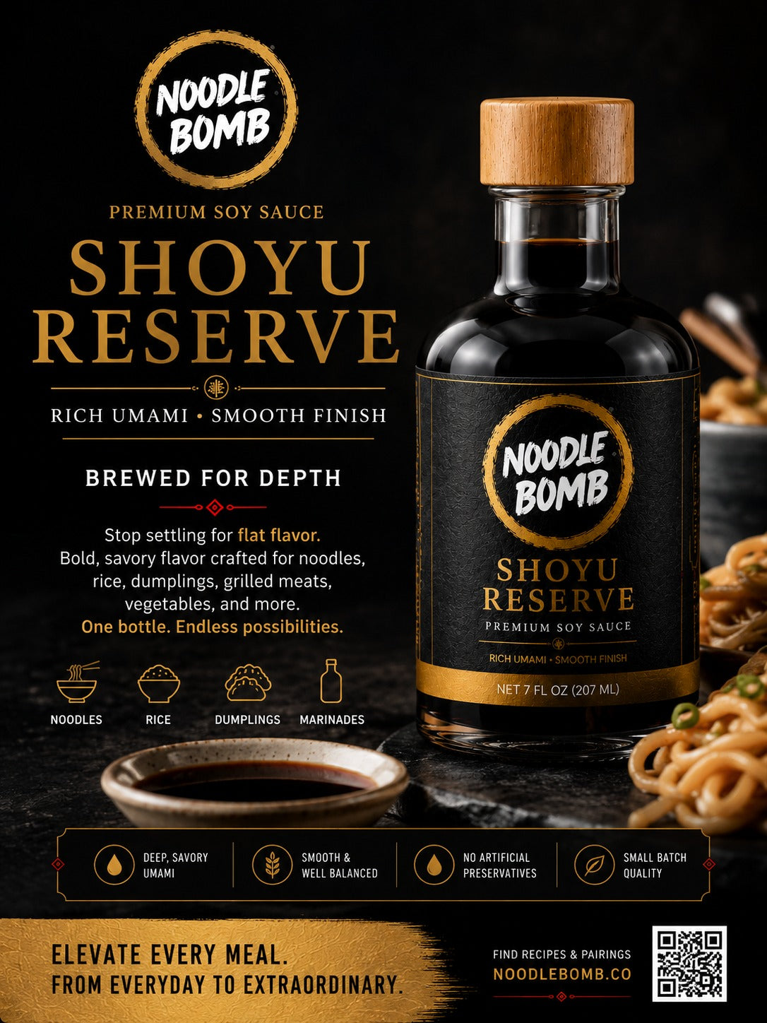 NoodleBomb Shoyu Reserve Premium Soy Sauce